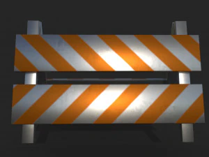 Low Poly Traffic barriers pack 3D Model