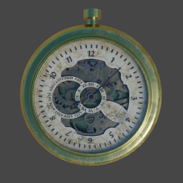 Pocket Watch 3D Model .c4d .max .obj .3ds .fbx .stl .blend 