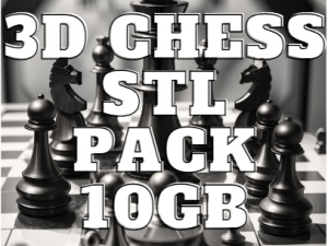 3D Chess Set Stl Package10Gb FileChess PiecesCartoon and Movie Characters 3D Print Model