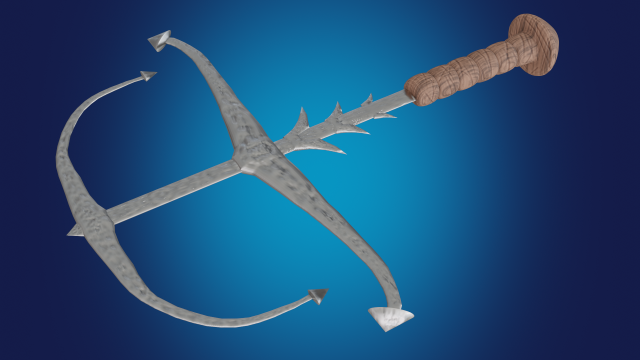 Sea sword PBR low-poly game ready 3D Model .c4d .max .obj .3ds .fbx .stl .blend 