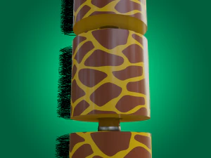 Jirafa animatr&oacute;nica Jeffie tocando el keytar. Modelo 3D