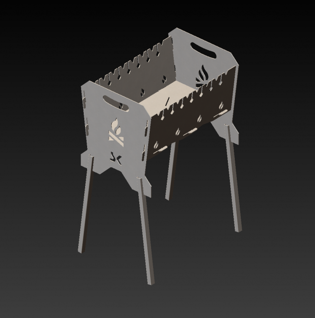 COLLAPSIBLE MOBILE BRAZIER 3D Model .c4d .max .obj .3ds .fbx .stl .blend 