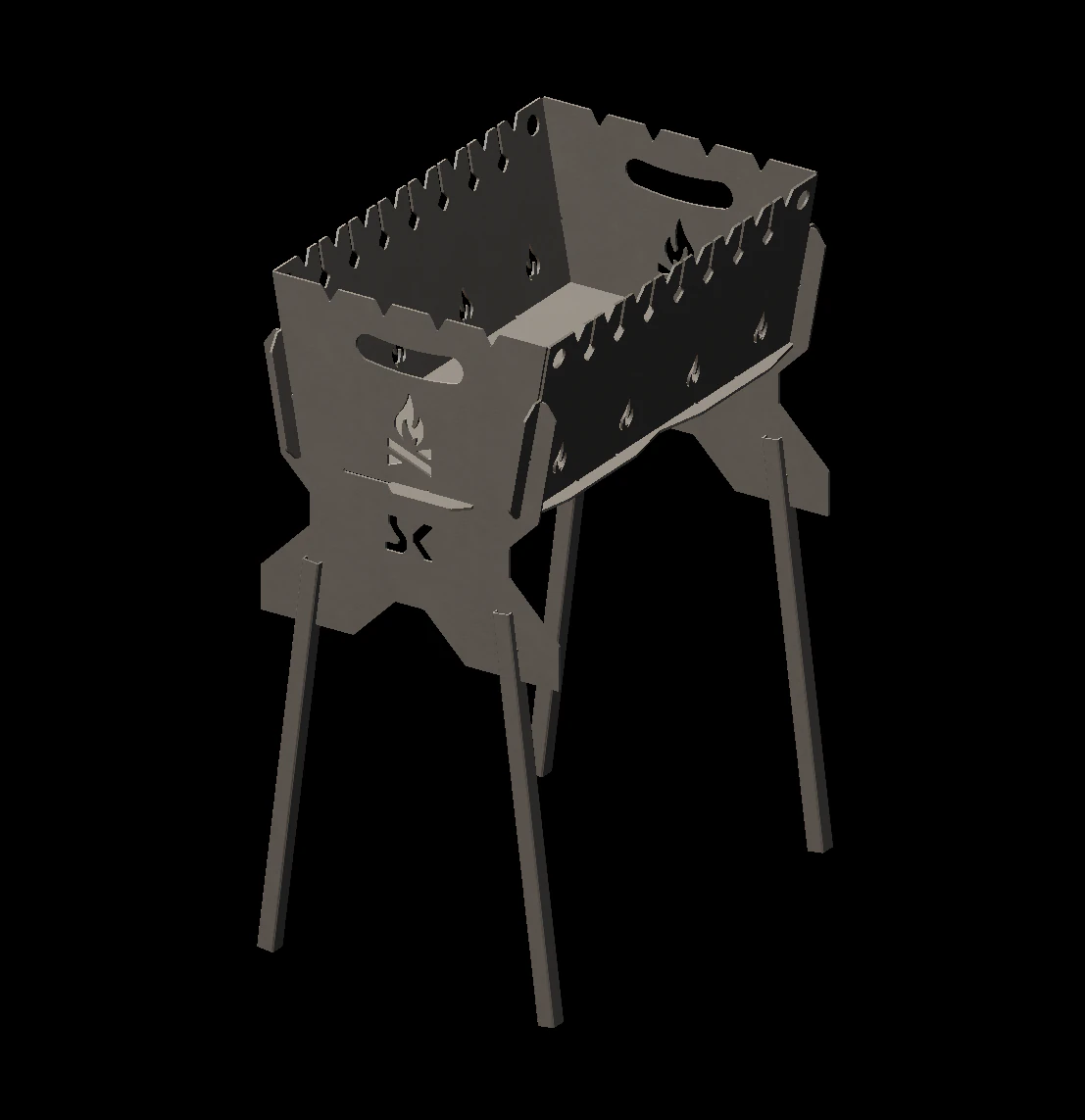COLLAPSIBLE MOBILE BRAZIER 3D Model .c4d .max .obj .3ds .fbx .stl .blend 