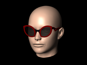 Ladies sunglasses WILD CAT model2 3D Print Model