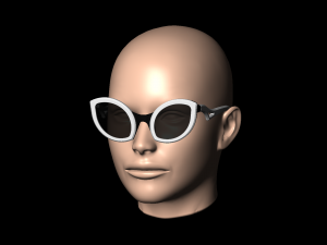 Ladies sunglasses WILD CAT model2 3D Print Model