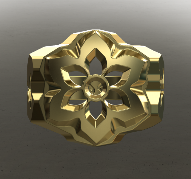 Catholic Rose mens ring 3D Print Model .c4d .max .obj .3ds .fbx .stl .blend 