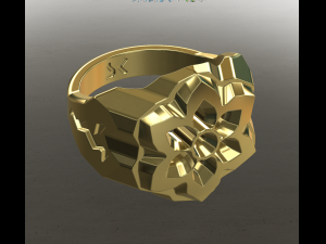 Catholic Rose mens ring 3D Print Model
