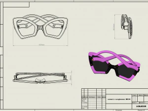 Womens sunglasses sunnies WILD CAT - 4 3D Print Model