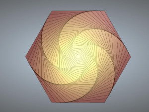 HEXAGONAL WOODEN PIECE FOR LIVING ROOM Model 3D