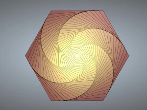 客厅六角木件 3D 模型