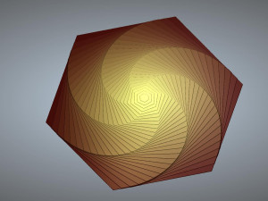 HEXAGONAL WOODEN PIECE FOR LIVING ROOM Modèle 3D