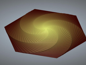 HEXAGONAL WOODEN PIECE FOR LIVING ROOM Modèle 3D