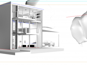 Casa de 3 pisos con forma de cubo amoblada 9X9 metros 3D Модель