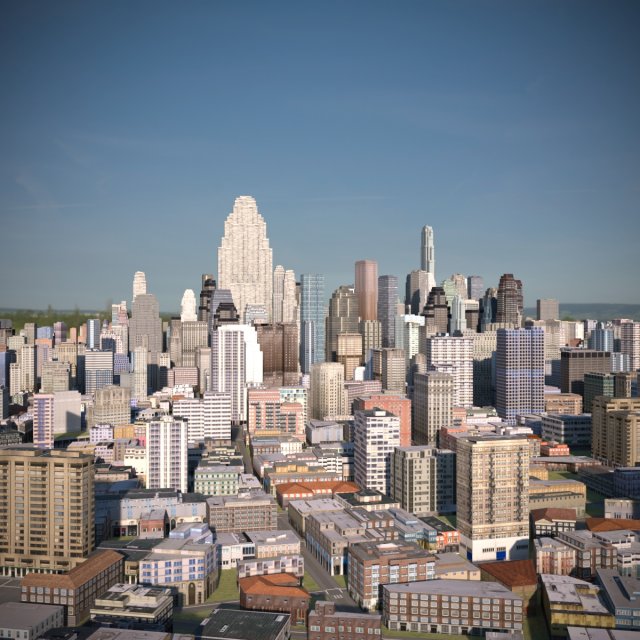 City 15 3D Модель .c4d .max .obj .3ds .fbx .stl .blend 