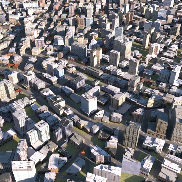 City 19 3D Model .c4d .max .obj .3ds .fbx .stl .blend 