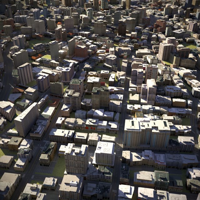 City 22 3D 模型 .c4d .max .obj .3ds .fbx .stl .blend 
