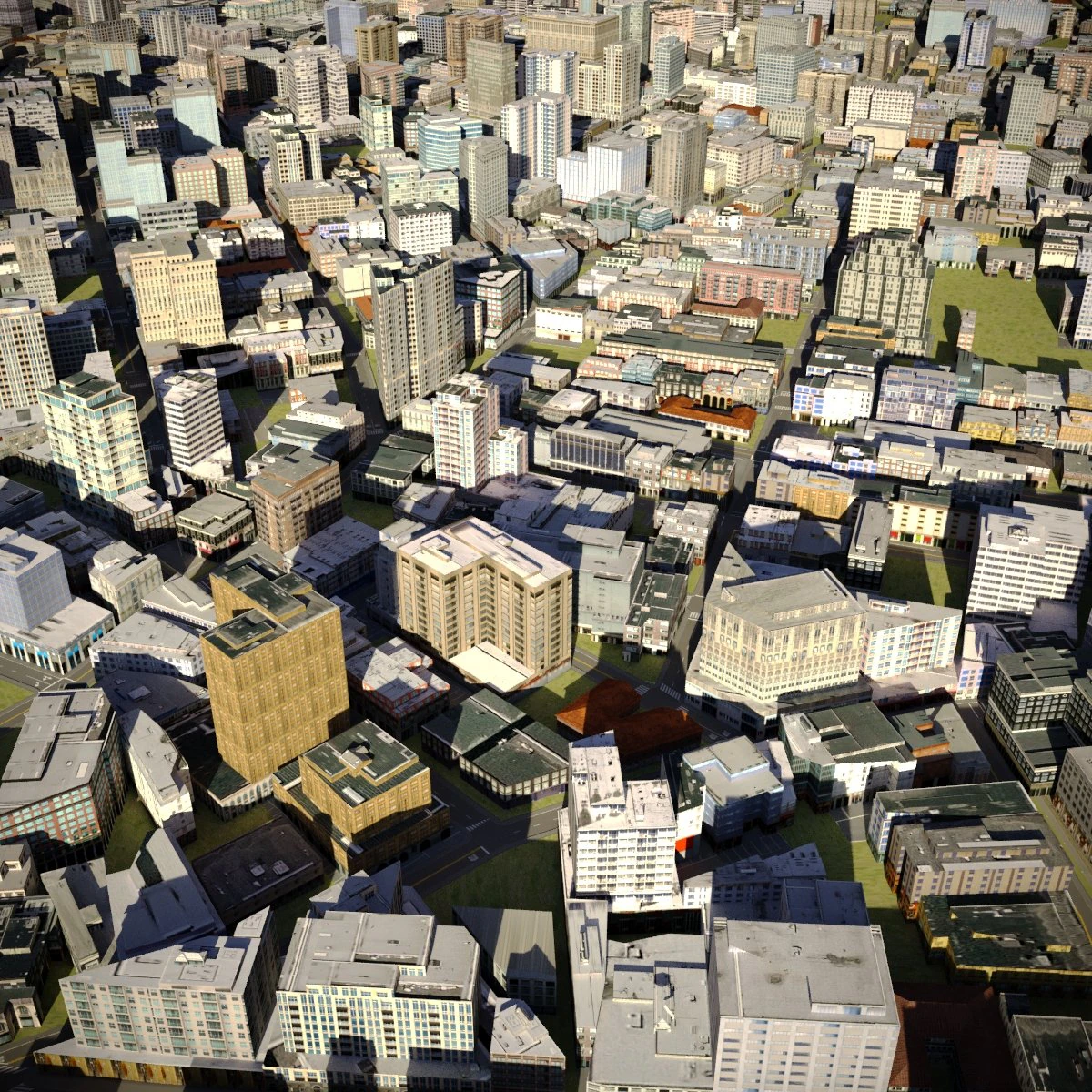 City 24 3D Model .c4d .max .obj .3ds .fbx .stl .blend 