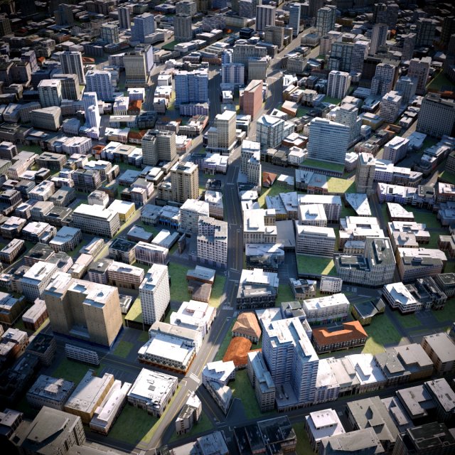 City 30 3D Model .c4d .max .obj .3ds .fbx .stl .blend 