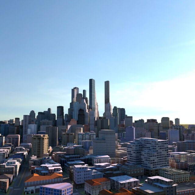 City 31 3D Model .c4d .max .obj .3ds .fbx .stl .blend 