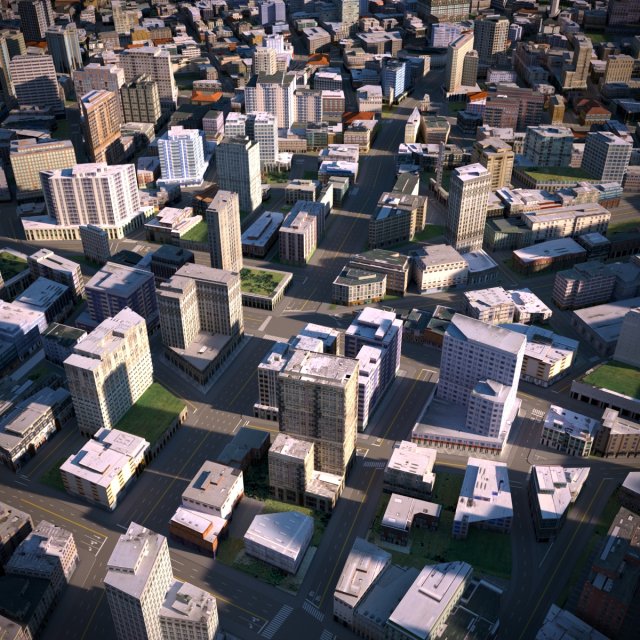 City 33 3D Model .c4d .max .obj .3ds .fbx .stl .blend 