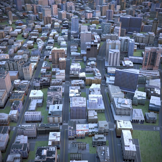 City 43 3D Model .c4d .max .obj .3ds .fbx .stl .blend 
