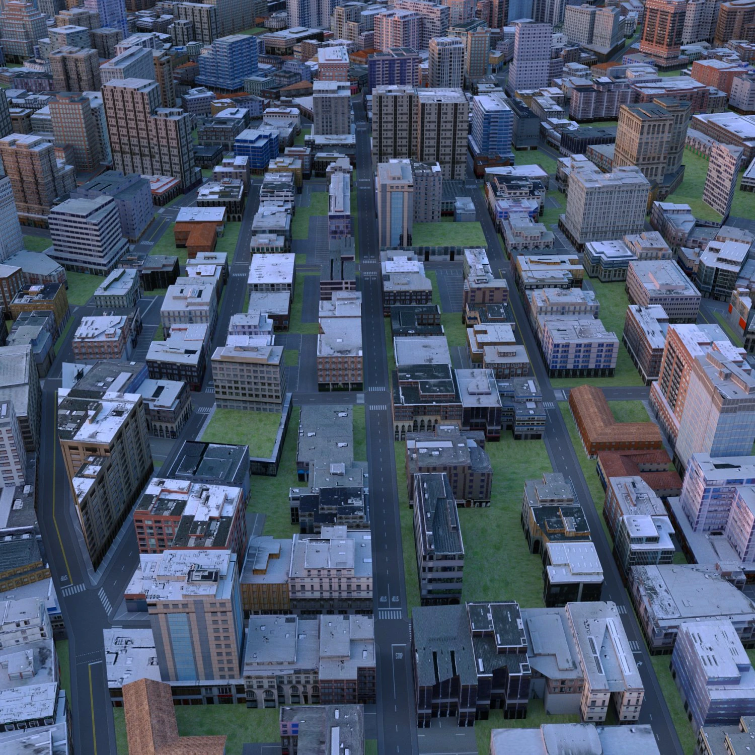 City 45 3D Model .c4d .max .obj .3ds .fbx .stl .blend 