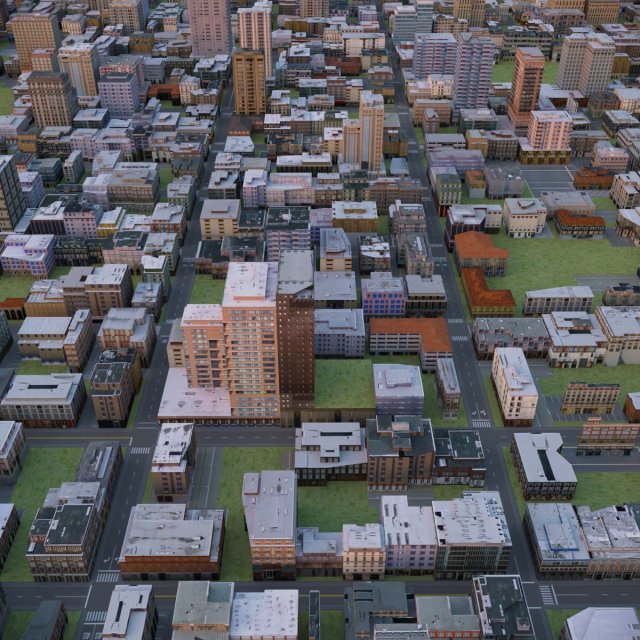 City 47 3D Model .c4d .max .obj .3ds .fbx .stl .blend 