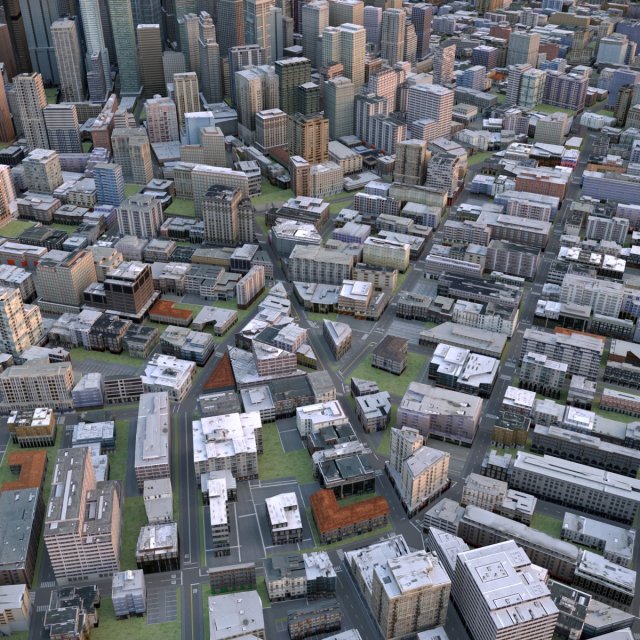 City 48 3D 모델 .c4d .max .obj .3ds .fbx .stl .blend 