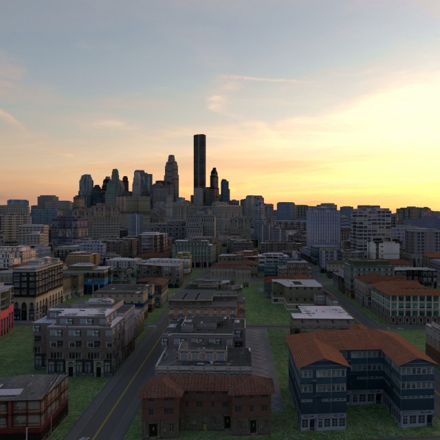 City 55 3D Model .c4d .max .obj .3ds .fbx .stl .blend 