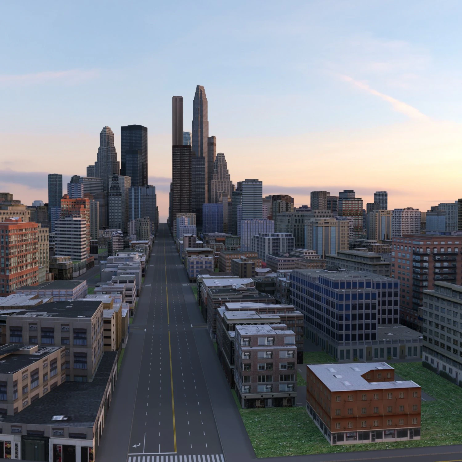 City 59 3D Model .c4d .max .obj .3ds .fbx .stl .blend 