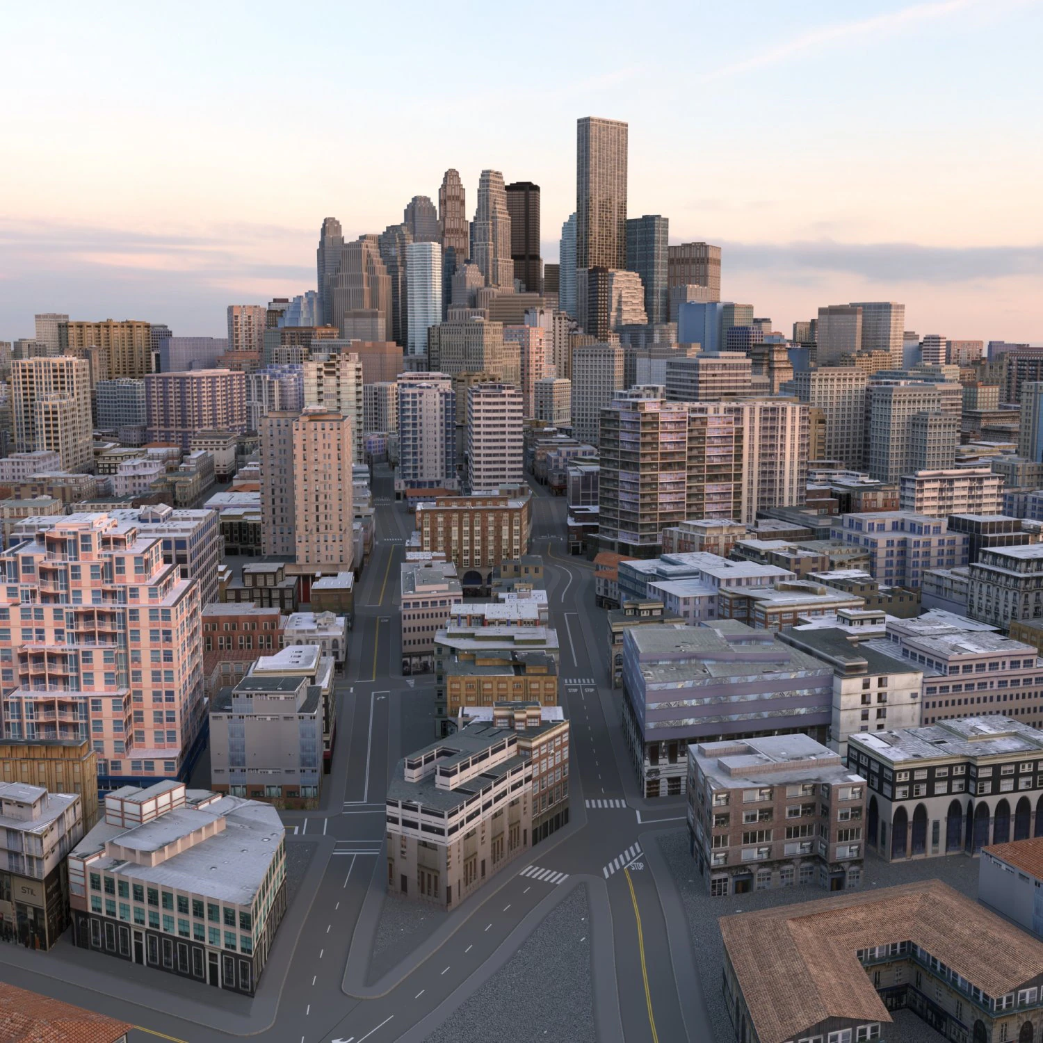 City 64 3D Model .c4d .max .obj .3ds .fbx .stl .blend 