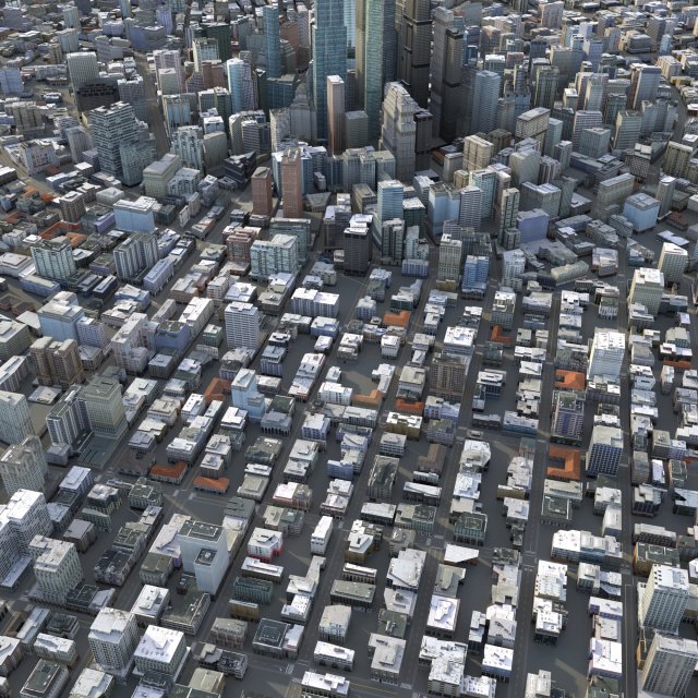 City 68 Model 3D .c4d .max .obj .3ds .fbx .stl .blend 