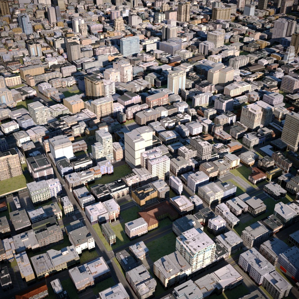 City 14 3D Model .c4d .max .obj .3ds .fbx .stl .blend 