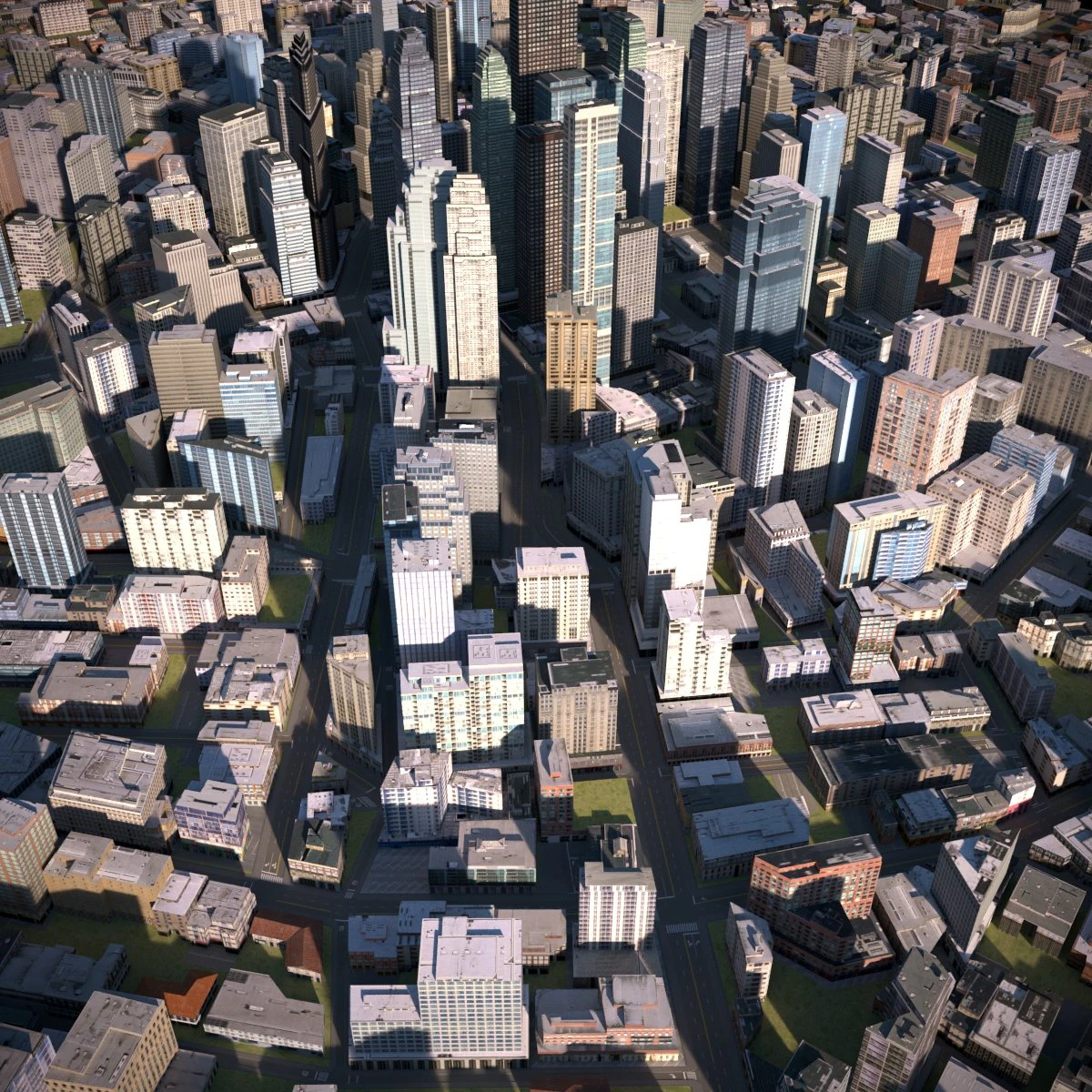 City 21 3D Model .c4d .max .obj .3ds .fbx .stl .blend 
