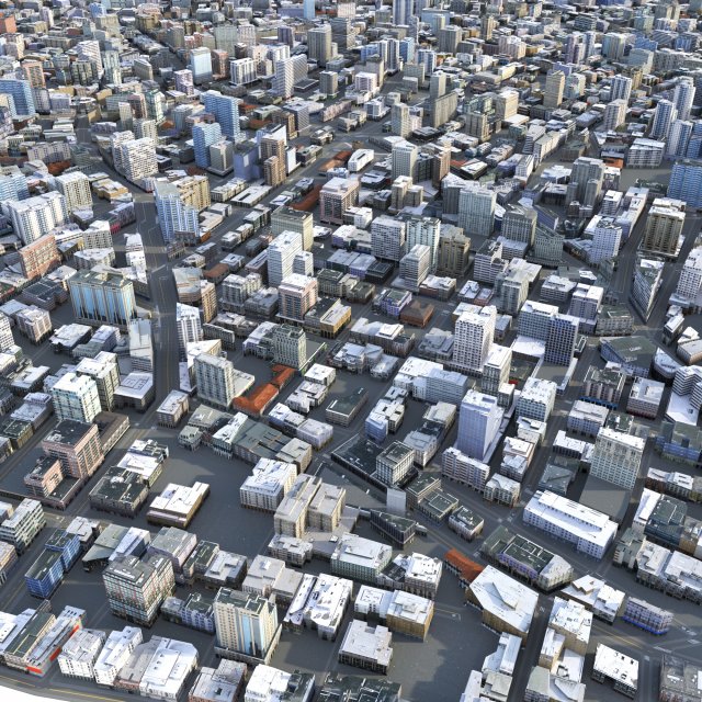 City 80 3D Модель .c4d .max .obj .3ds .fbx .stl .blend 