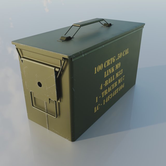 AMMO BOX GERMAN WW2 GREEN 3D model