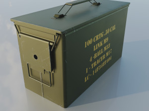 3D model WWII Set of Ammo Boxes VR / AR / low-poly
