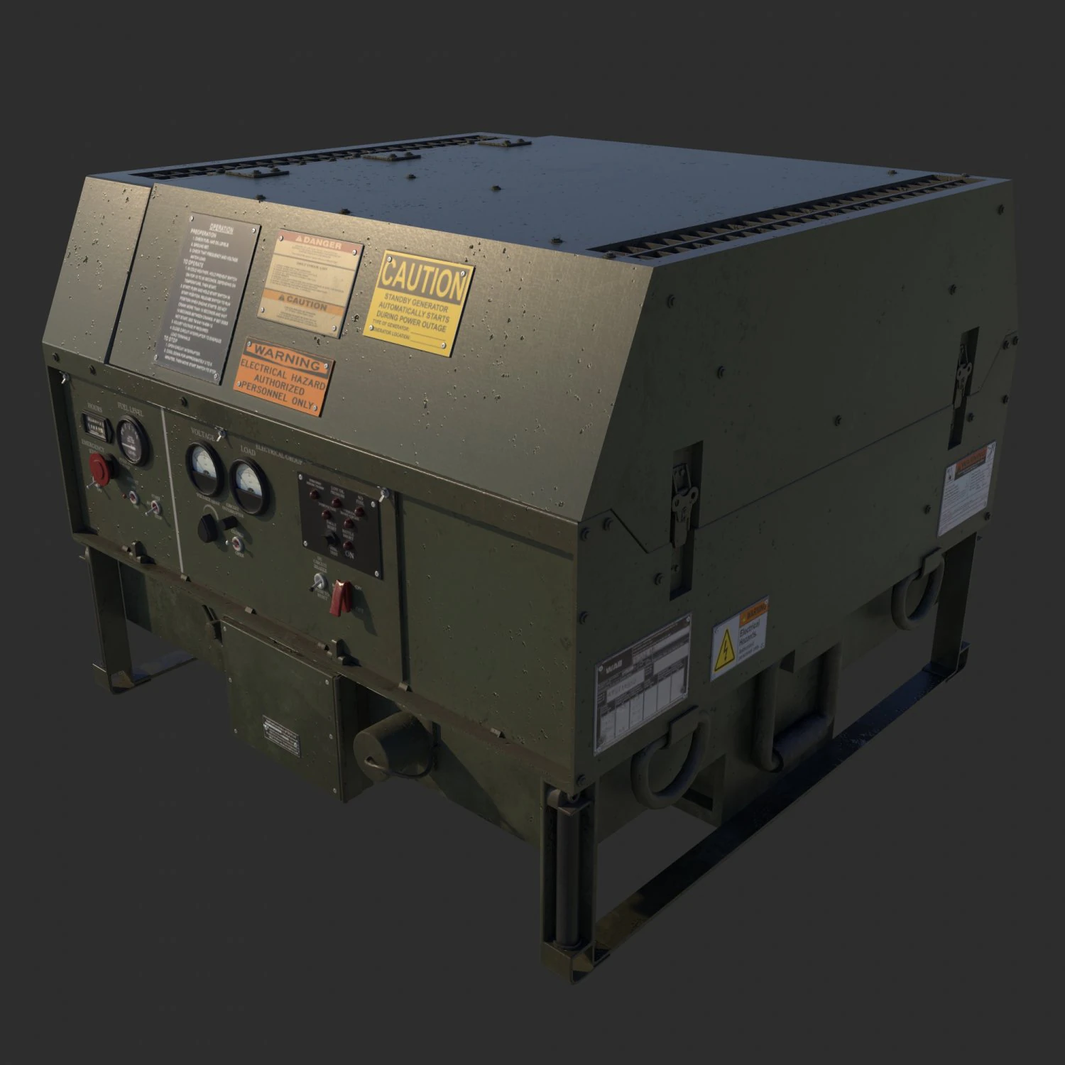 Military Generator 01 3D Model .c4d .max .obj .3ds .fbx .stl .blend 