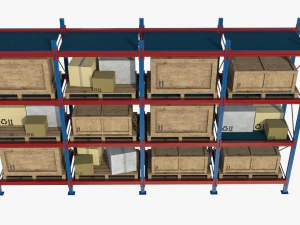 Regał magazynowy 01 Model 3D