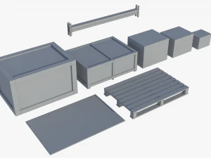 Regał magazynowy 01 Model 3D