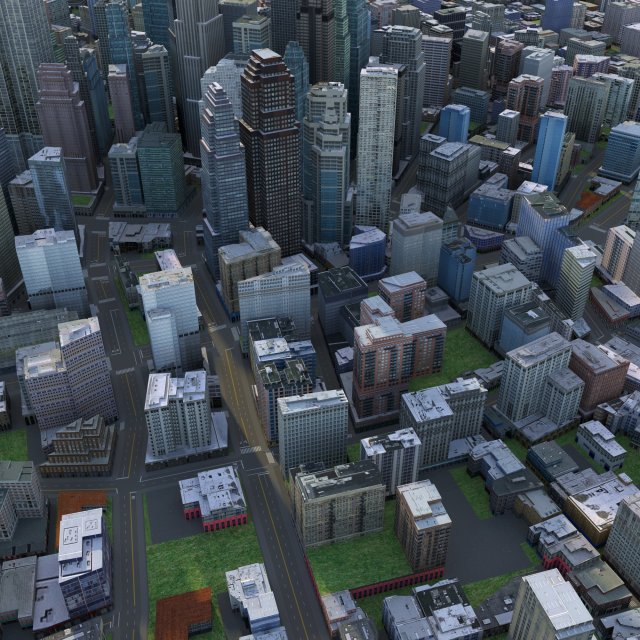 City 86 Model 3D .c4d .max .obj .3ds .fbx .stl .blend 