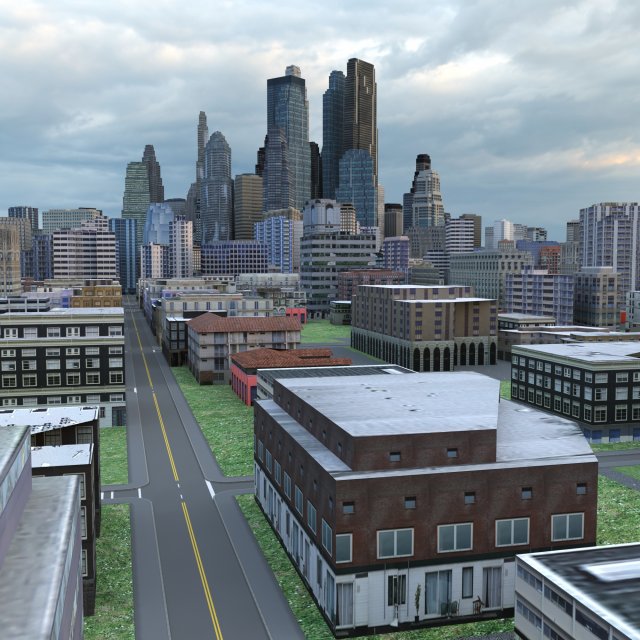 City 89 Model 3D .c4d .max .obj .3ds .fbx .stl .blend 