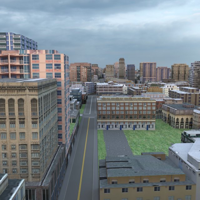 City 90 3D-Modell .c4d .max .obj .3ds .fbx .stl .blend 