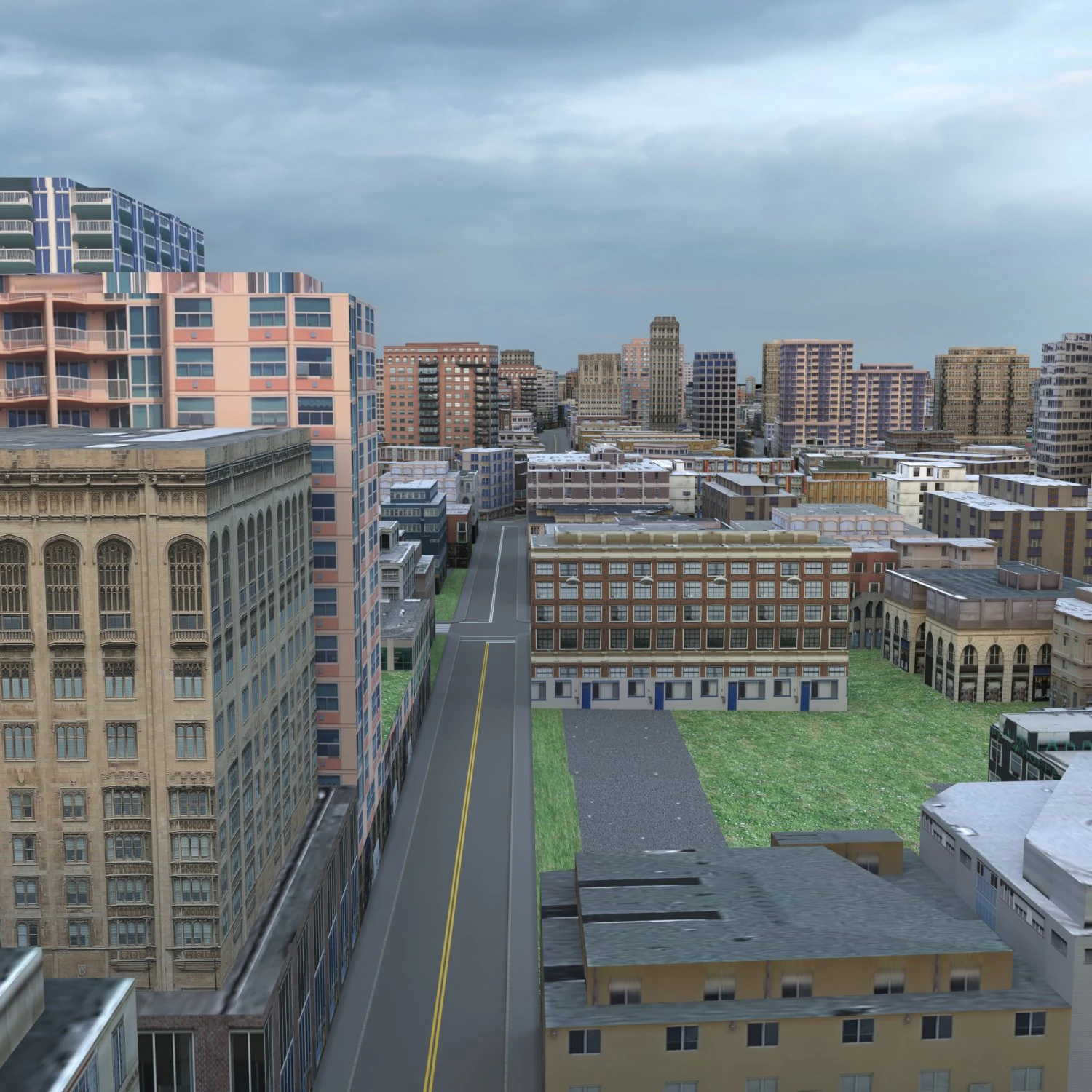 City 90 3D Model .c4d .max .obj .3ds .fbx .stl .blend 