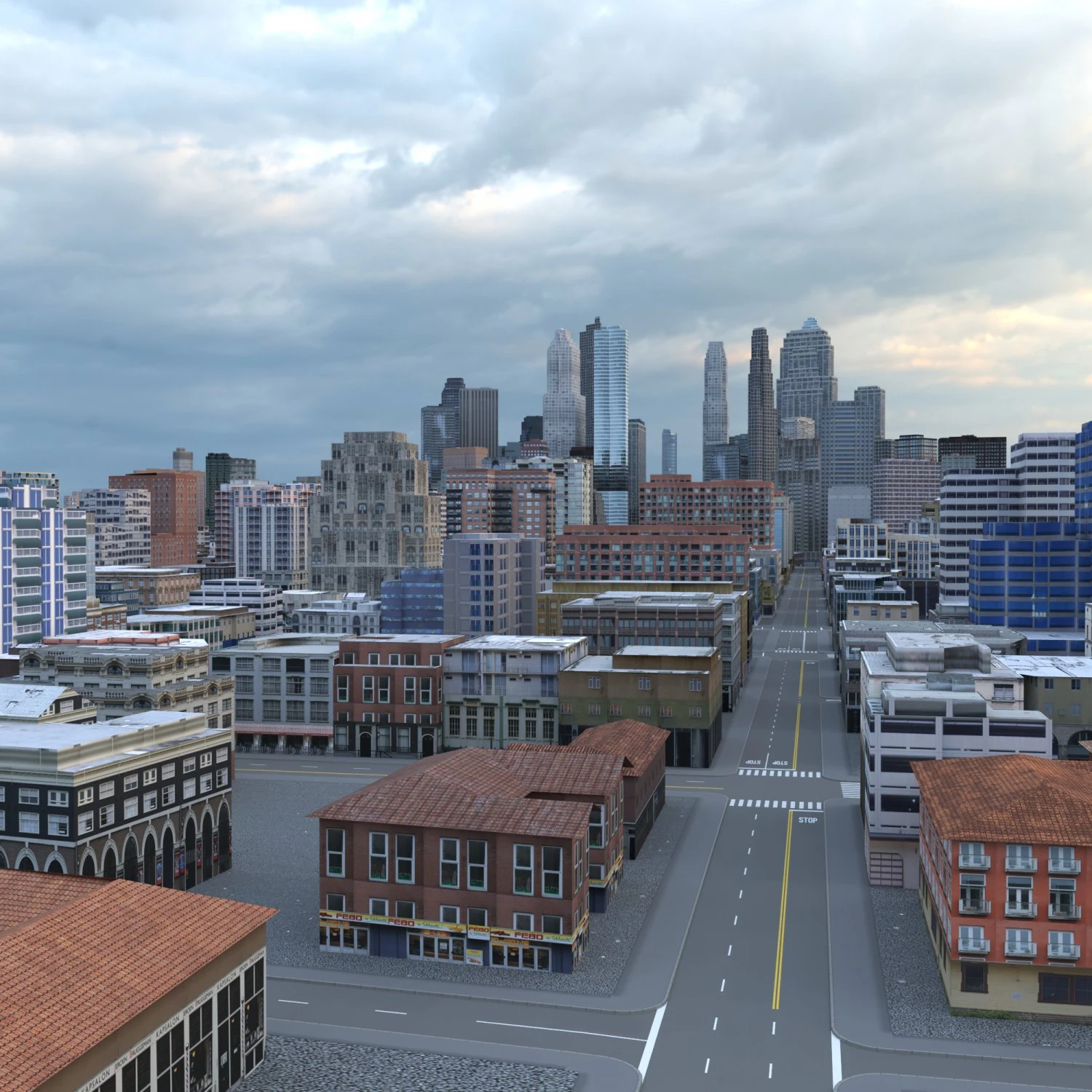 City 91 3D Model .c4d .max .obj .3ds .fbx .stl .blend 