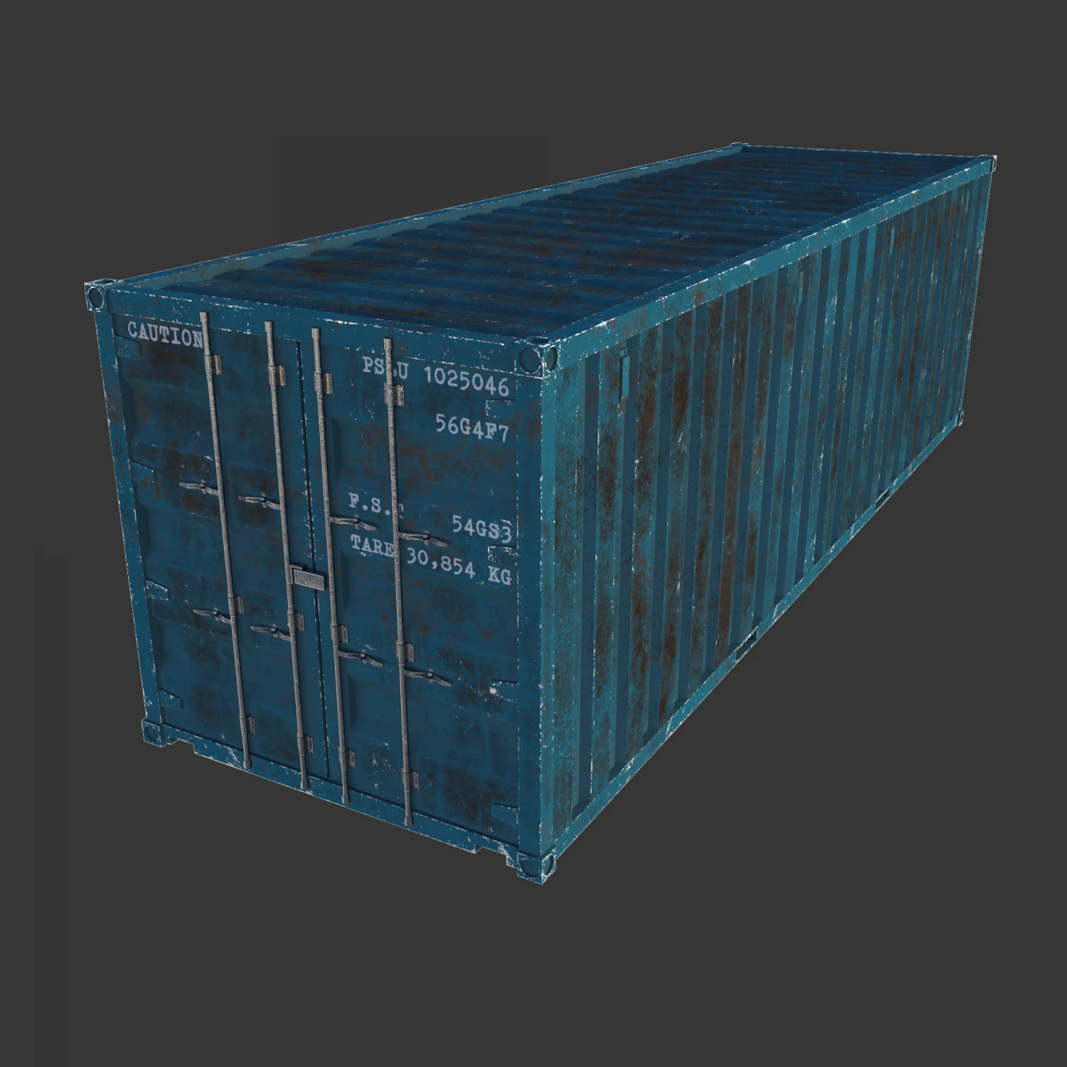 Cargo container 01 var 5 3D Model .c4d .max .obj .3ds .fbx .stl .blend 