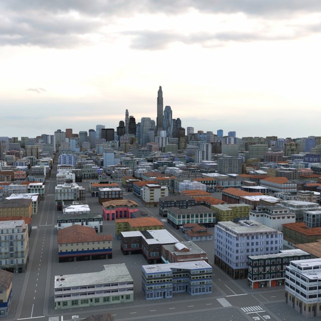 City 97 3D Model .c4d .max .obj .3ds .fbx .stl .blend