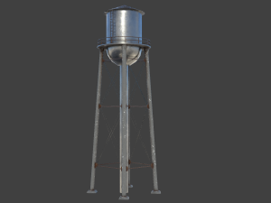 Water tower 01 Modello 3D