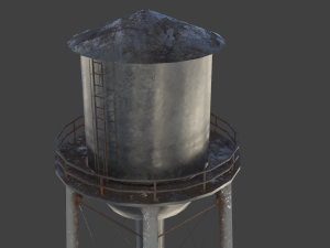 Water tower 01 Modello 3D