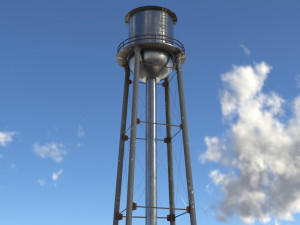 Water tower 01 Modello 3D